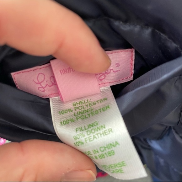 Lilly Pulitzer Jacket 2 in 1 Reversible Bright NAVY Not Too Catty LILAH Size S - Picture 12 of 16